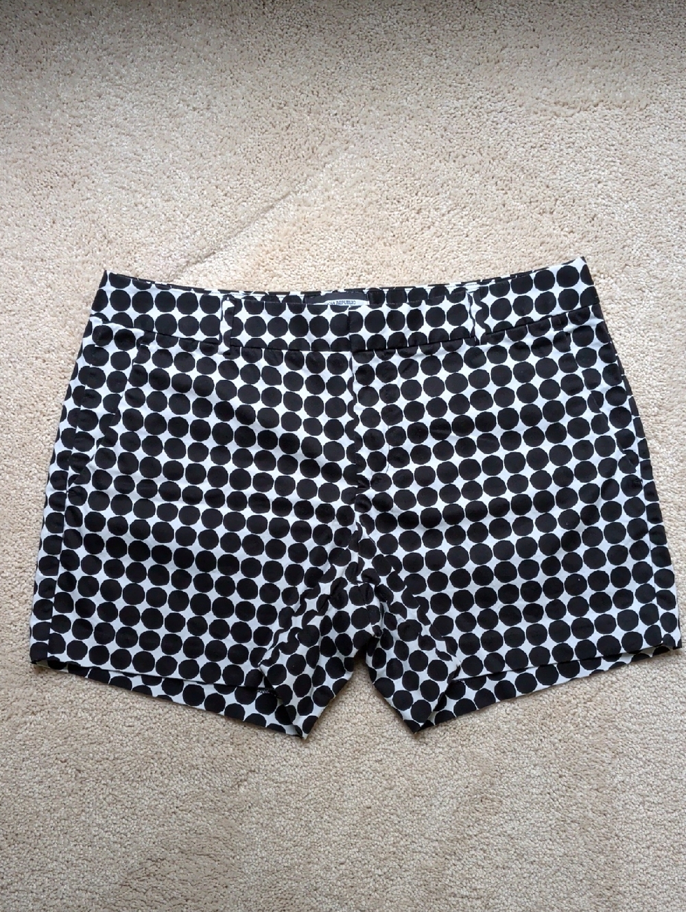 Banana Republic Marimekko Cotton Blend Black Print Shorts Women's Size 12